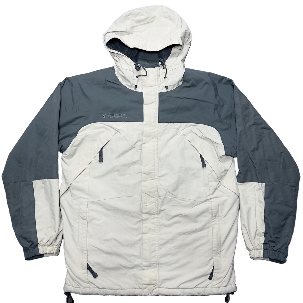 Vintage American Eagle Outfitters Jacket Mens XS White Gray Expedition Parka 90s